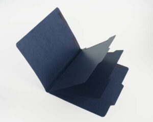 15 Pt Indigo Classification Folders, 2/5 Cut Top Tab, Letter, 2 Dividers (Box of 15)