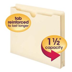 11 Pt Manila Pocket Folder, Top Tab, Letter, 1 1/2" Exp. (Box of 50)