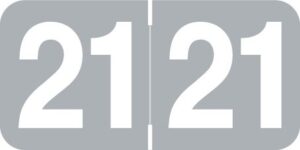 Ames -      2021 - Gray/White 1 1/2" x 3/4", 500/Roll