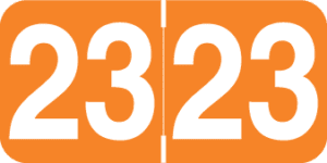 Ames -        2023 - Orange/White 1 1/2" x 3/4", 500/Roll