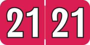 Patterson/Colwell -      2021 - Ruby/White 1 1/2" x 3/4", 500/Roll