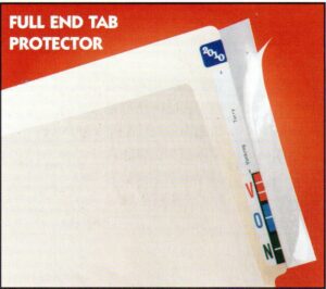 Full Tab Label Protectors, 8" x 2" (Pack of 100)