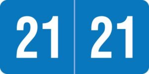 Smead -      2021 - Blue/White 1" x 1/2" - Roll of 500