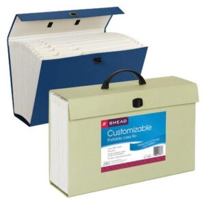 Smead 70806 A-Z and Subject Expanding File Box, 19 Pockets, Alphabetic (A-Z) and Subject, Latch Closure, 15" W x 10" H, 4/Box