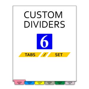 Custom Divider Sets - 6 Tabs