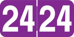 Ames -         2024 - Purple/White 1 1/2" x 3/4", 500/Roll