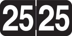 Ames -          2025 - Black/White 1 1/2" x 3/4", 500/Roll