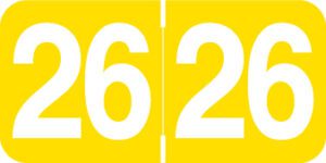 Ames -           2026 - Yellow/White 1 1/2" x 3/4", 500/Roll