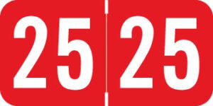 Acme -          2025 - Red/White 1 1/2" x 3/4", 500/Roll