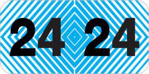Control-O-Fax -         2024 - Blue/Black 1 1/2" x 3/4", 500/Roll