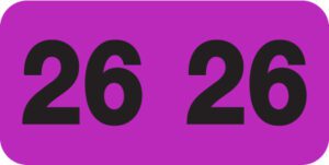 Control-O-Fax -           2026 - Purple/Black 1 1/2" x 3/4", 500/Roll