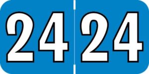 Patterson/Colwell -         2024 - Aqua/White 1 1/2" x 3/4", 500/Roll