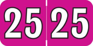 Patterson/Colwell -          2025 - Fuchsia/White 1 1/2" x 3/4", 500/Roll