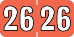 Patterson/Colwell -           2026 - Coral/White 1 1/2" x 3/4", 500/Roll