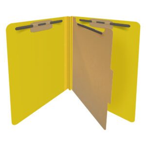 25 Pt. Pressboard Classification Folders, End Tab,  Letter, 1 Divider, Fasteners 1 & 3, 14 Colors (10/Bx)