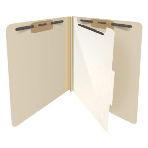 18 Pt. Manila Classification Folders, End Tab, Letter, 1 Divider, Fasteners 1 & 3 (10/Bx)