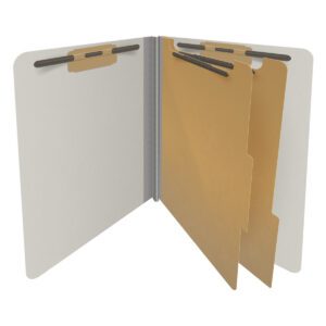 25 Pt. Pressboard Classification Folders, End Tab, Letter, 2 Dividers, Fasteners 1 & 3, 14 Colors (10/Bx)