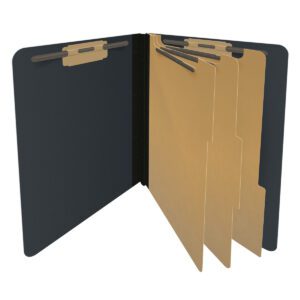 25 Pt. Pressboard Classification Folders, Top Tab,  Letter, 3 Dividers, Fasteners 1 & 3, 14 Colors (10/Bx)