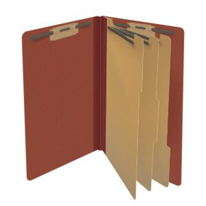 25 Pt. Pressboard Classification Folders, End Tab, Legal, 3 Dividers, Fasteners 1 & 3, 14 Colors (10/Bx)