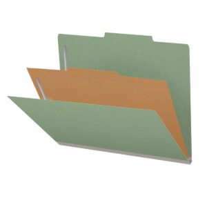 25 Pt. Pressboard Classification Folders, Top Tab,  Letter, 1 Pocket Divider, Fasteners 1 & 3, 14 Colors (10/Bx)