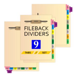 Custom FileBack Sets - 9 Tabs