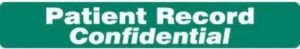 MAP252 - PATIENT RECORD CONFIDENTIAL - 6-1/2"x1" - Green (Roll of 100)