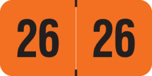 Smead/Jeter -           2026 - Orange/Black 1 1/2" x 3/4", 500/Roll