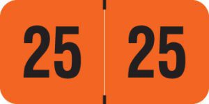 Traco -          2025 - Orange/Black 1 1/2" x 3/4", 500/Roll