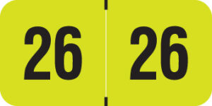 Traco -           2026 - Lime Green/Black 1 1/2" x 3/4", 500/Roll