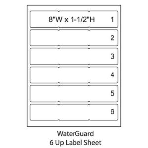 VL Labels,   8"L x 1.5"W, Use with Ink Jet Printers - 6 Labels/Page