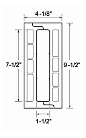 VL Labels, 8"L x 1.5"W, Use with Ink Jet or Laser Printers - 250/Pk